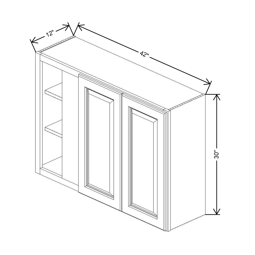 Fabuwood Quest Metro Frost 42" To 45" W X 30" H X 12" D Double Door Blind Corner Wall Cabinet