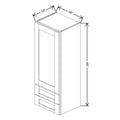 Fabuwood Allure Galaxy Biscuit 18" W X 48" H X 15" D Wall W/Drawers Cabinet