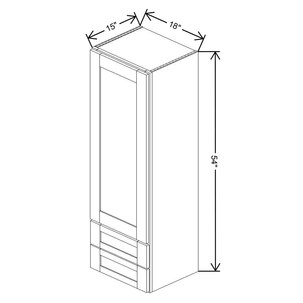 Fabuwood Allure Galaxy Dark Aqua 18" W X 54" H X 15" D Wall W/Drawers Cabinet
