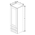 Fabuwood Allure Galaxy Claystone 18" W X 54" H X 15" D Wall W/Drawers Cabinet