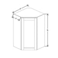 Fabuwood Allure Galaxy Seaside Pine 24" W X 39" H X 12" D Diagonal Corner Wall Cabinet