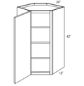 WDC2442L - Assembled Dove White Shaker - Corner Wall Cabinet - Single Door - 24"W x 42"H x 12"D - Hinges on Left