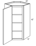 WDC2442L - Assembled Soda Shaker - Corner Wall Cabinet - Single Door - 24"W x 42"H x 12"D - Hinges on Left