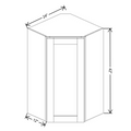 Fabuwood Allure Galaxy Mocha 24" W X 42" H X 12" D Diagonal Corner Wall Cabinet