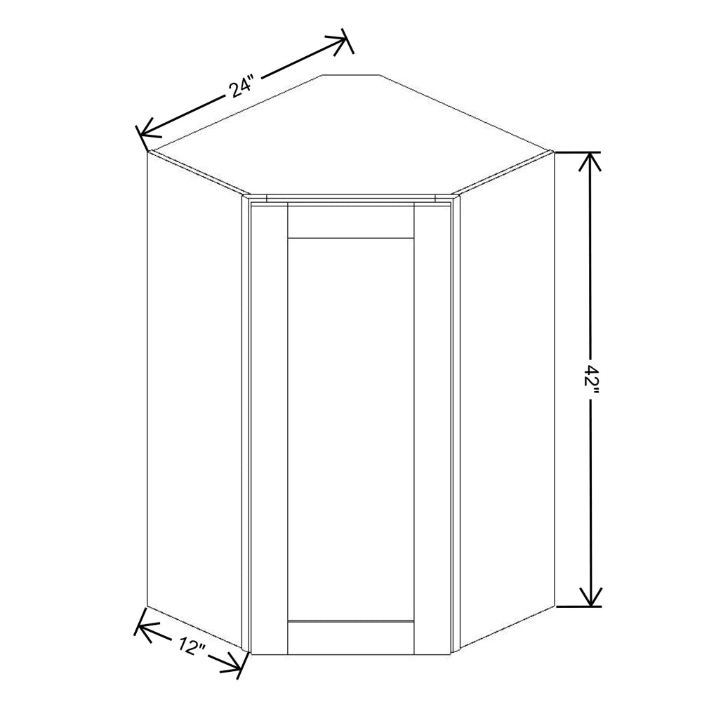 Fabuwood Allure Galaxy Denim Blue 24" W X 42" H X 12" D Diagonal Corner Wall Cabinet