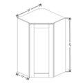 Fabuwood Allure Galaxy Elderberry 24" W X 42" H X 12" D Diagonal Corner Wall Cabinet