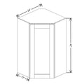 Fabuwood Allure Galaxy Natural Oak 24" W X 42" H X 12" D Diagonal Corner Wall Cabinet