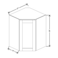 Fabuwood Allure Galaxy Mocha 27" W X 36" H X 12" D Diagonal Corner Wall Cabinet