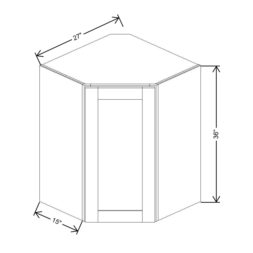 Fabuwood Allure Fusion Sage Green 27" W X 36" H X 12" D Diagonal Corner Wall Cabinet