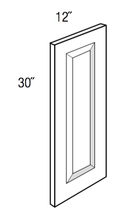 D1230 - RTA Perla Raised Panel - Wall Decorative End Panel - 3/4" thick by 30" tall by 12" wide