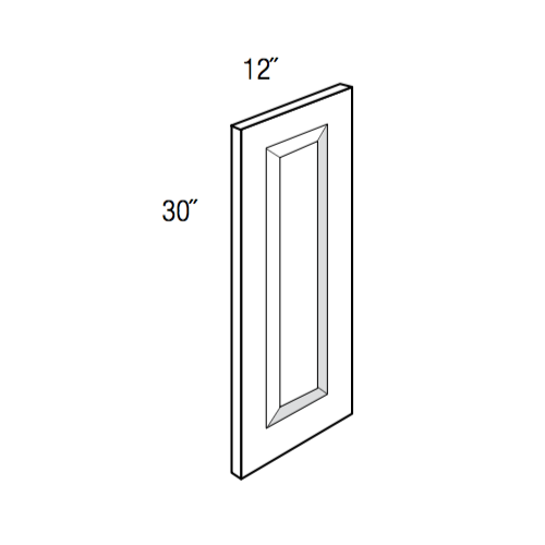D1230 - Assembled Ebony Shaker - Wall Decorative End Panel - 3/4" thick by 30" tall by 12" wide
