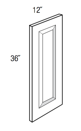 D1236 - RTA Perla Raised Panel - Wall Decorative End Panel - 3/4" thick by 36" tall by 12" wide