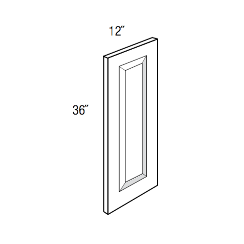 D1236 - Assembled Ebony Shaker - Wall Decorative End Panel - 3/4" thick by 36" tall by 12" wide