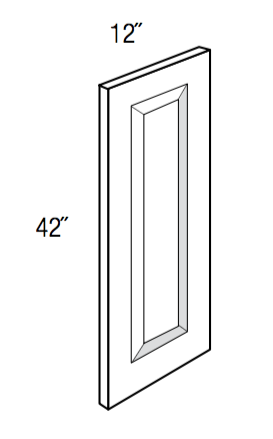 D1242 - RTA Perla Raised Panel - Wall Decorative End Panel - 3/4" thick by 42" tall by 12" wide