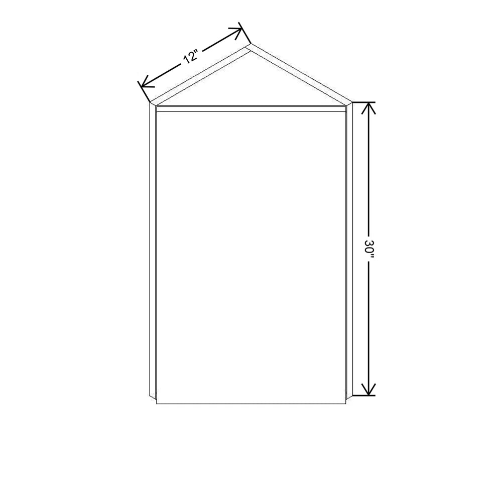 CNC Classic Broadway Cotton 12" W X 30" H Single Door Wall End Cabinet