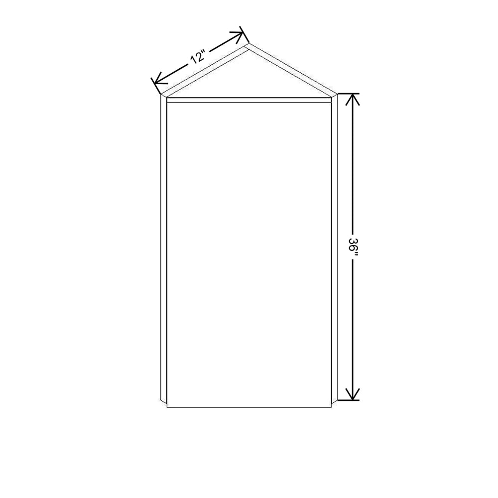 CNC Concord Richmond White 12" W X 36" H Single Door Wall End Cabinet