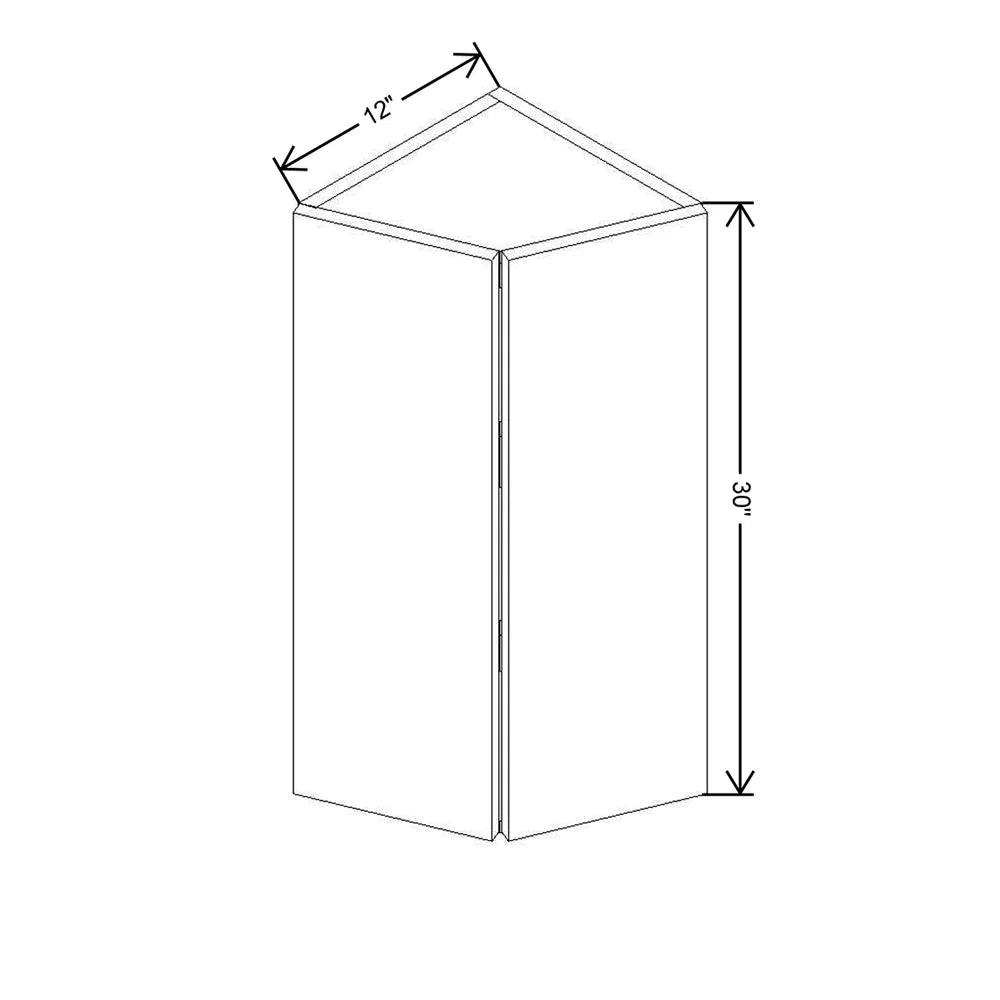 CNC Concord Elegant Smoky Grey 12" W X 30" H Double Door Wall End Cabinet