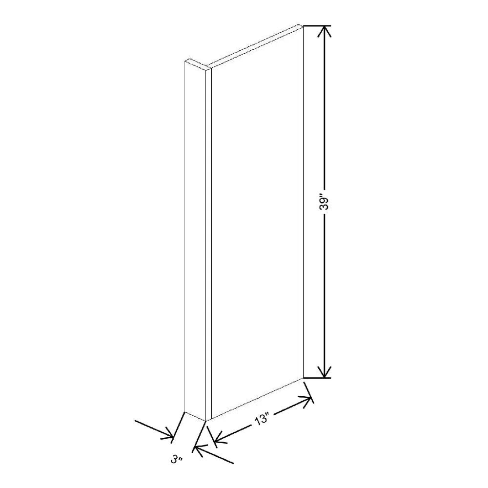Fabuwood Ovela Catalina Rosales 2 3" W x 39" H x 13 7/8" D Wall End Panel