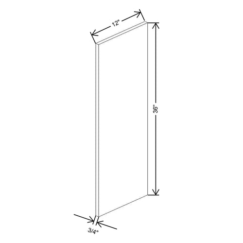CNC Classic Broadway Coastal 3/4" W X 36" H X 13" D End Panel