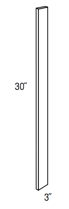 WF330 - Assembled Sterling Gray Double Shaker - Filler - 3/4" thick 3" wide 30" tall