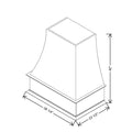 CNC Concord Sydney White 36" W Coved Wood Hood