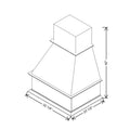 CNC Concord Elegant Ocean 30" W Traditional Wood Hood
