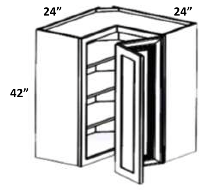 WLS2442 - Assembled Smoky Gray Double Shaker - WALL CABINET EASY REACH - 24" X 24" X 42" X 12"