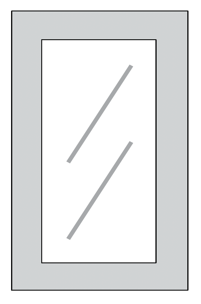 WM1542 - Assembled Cream White Shaker - GLASS DOOR 15" X 42" TEXTURED GLASS - 15" X 42" X 3/4"