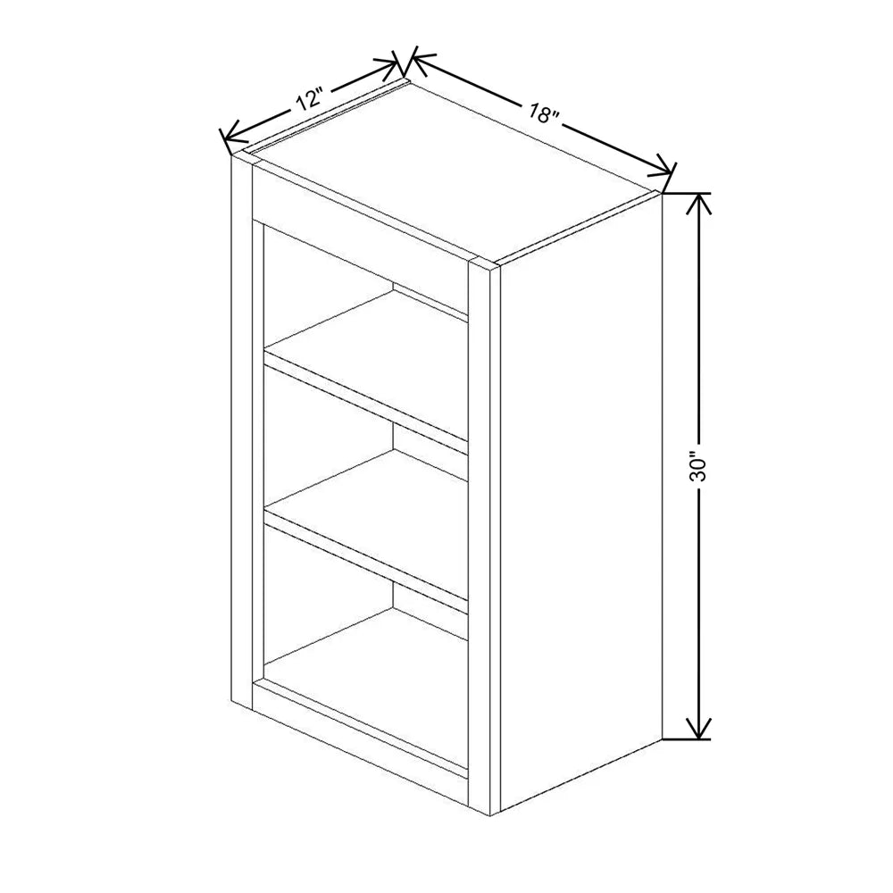 Fabuwood Allure Luna Kona 18" W X 30" H X 12" D Wall Open Shelf Cabinet