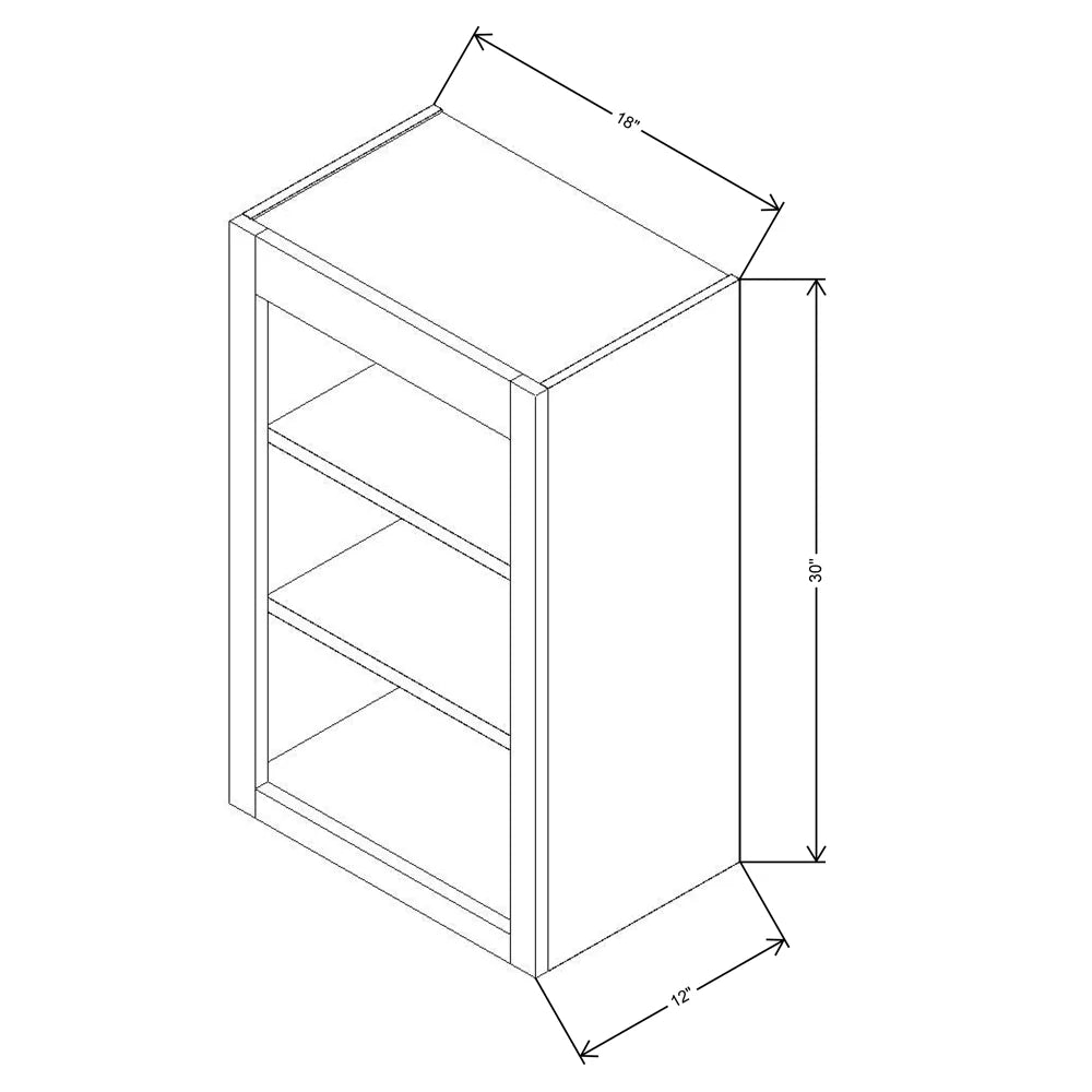 Fabuwood Allure Galaxy Linen 18" W X 30" H X 12" D Wall Open Shelf Cabinet