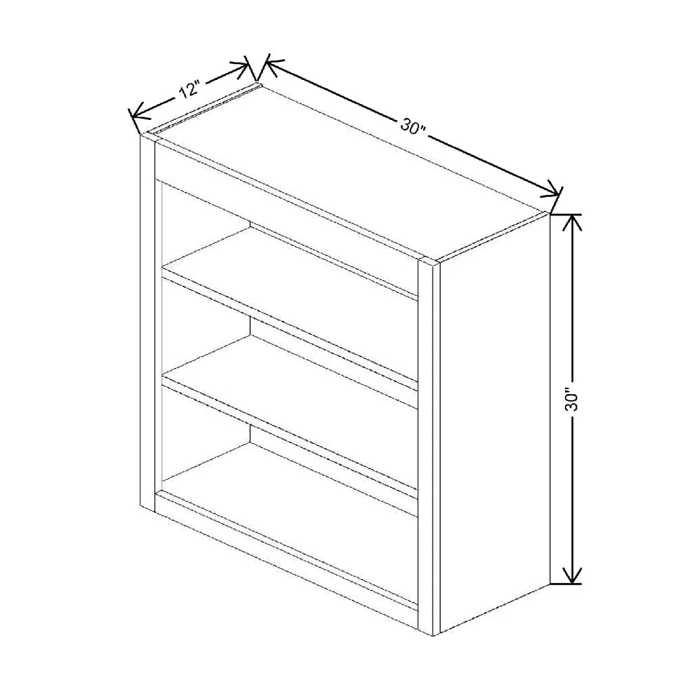 Fabuwood Allure Luna Kona 30" W X 30" H X 12" D Wall Open Shelf Cabinet