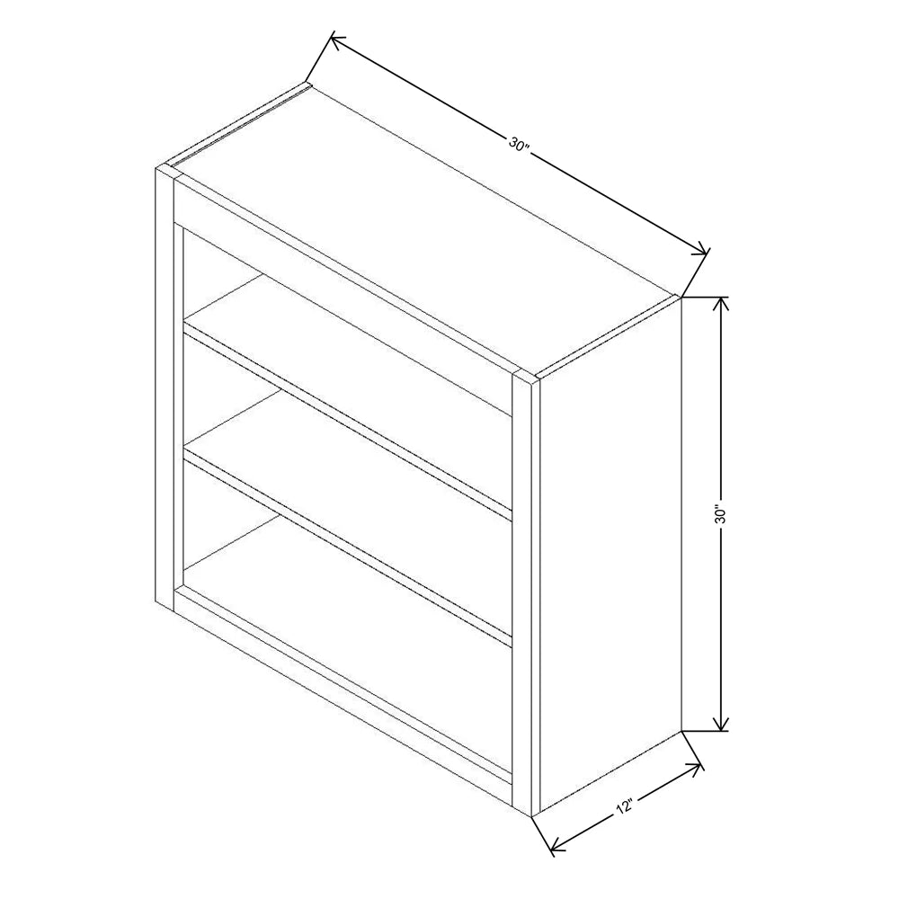 Fabuwood Allure Galaxy Pitch Black 30" W X 30" H X 12" D Wall Open Shelf Cabinet