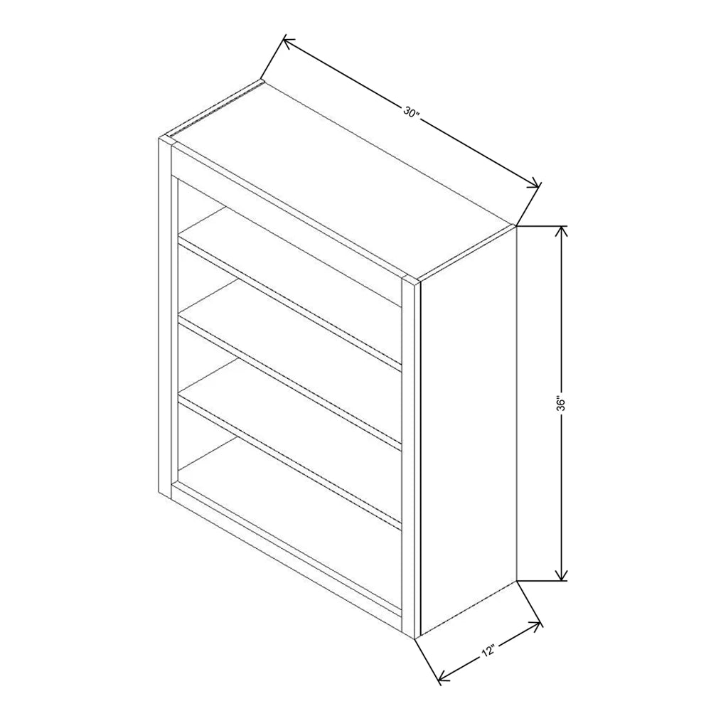 Fabuwood Allure Galaxy Cobblestone 30" W X 36" H X 12" D Wall Open Shelf Cabinet