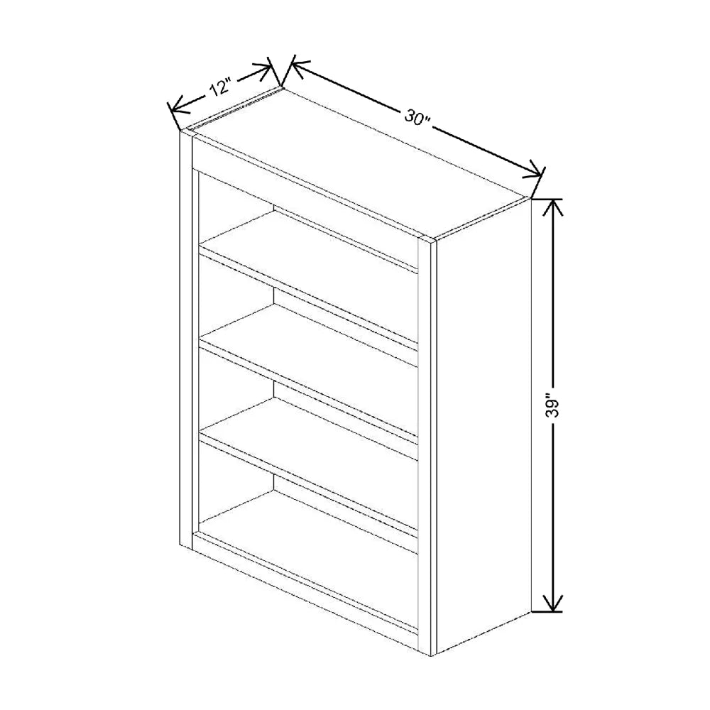 Fabuwood Allure Galaxy Biscuit 30" W X 39" H X 12" D Wall Open Shelf Cabinet