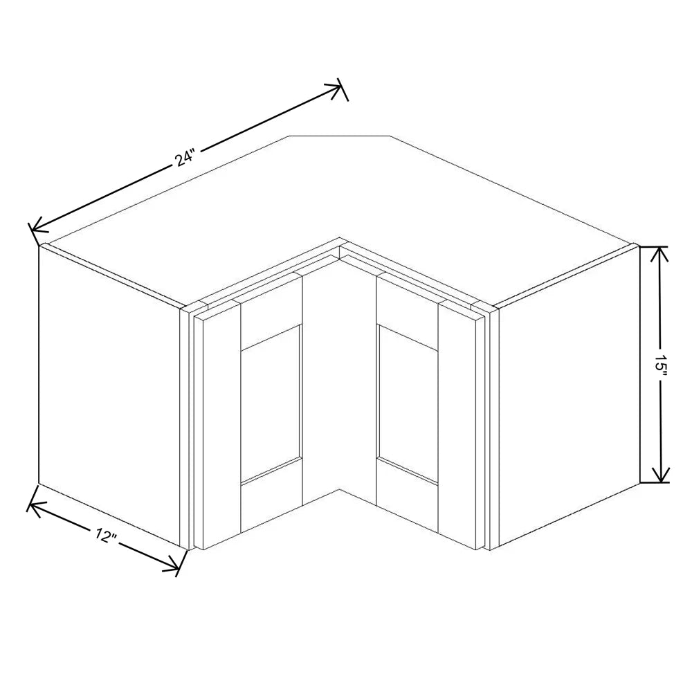 Fabuwood Allure Galaxy Natural Oak 24" W X 15" H X 12" D Square Corner Wall