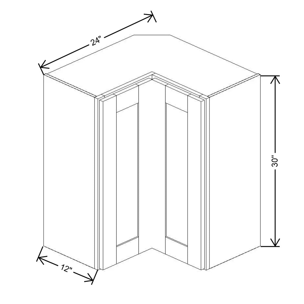 Fabuwood Allure Luna Natural Oak 24" W X 30" H X 12" D Square Corner Wall