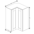 Fabuwood Allure Galaxy Mocha 24" W X 36" H X 12" D Square Corner Wall