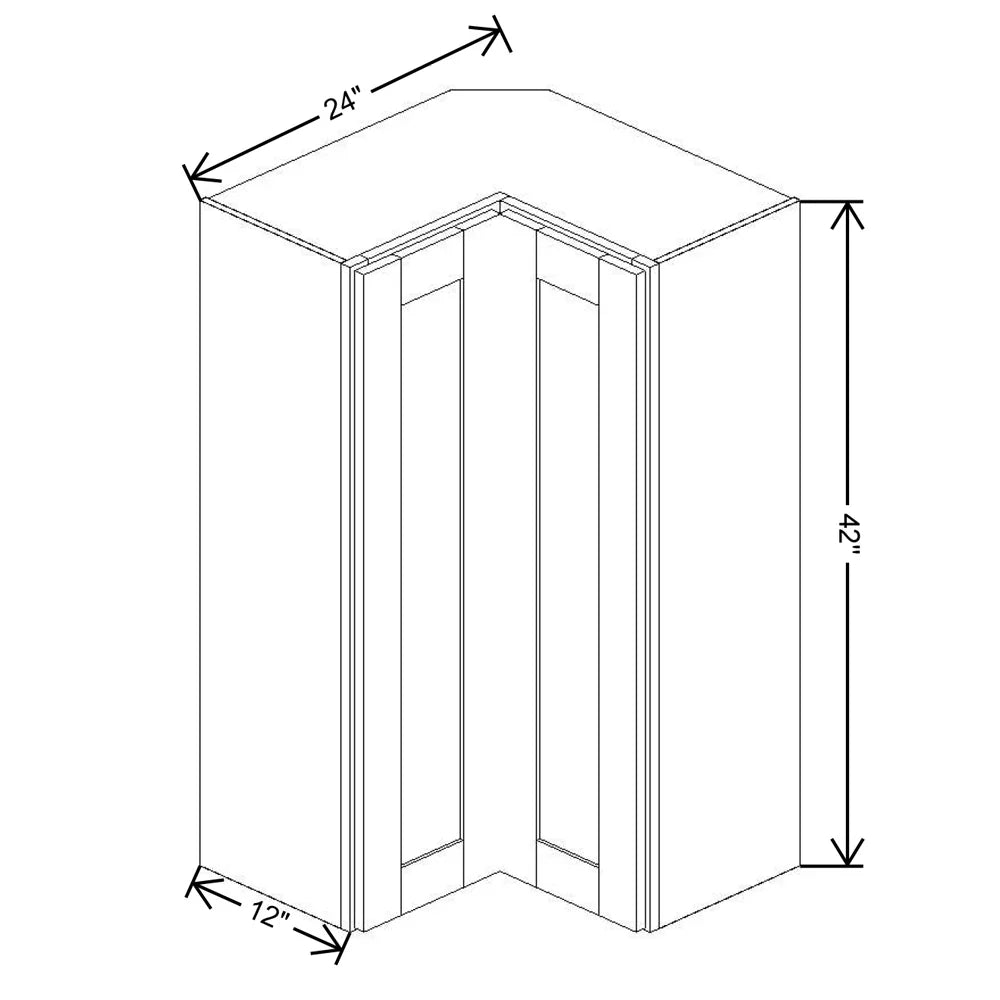 Fabuwood Allure Luna Natural Oak 24" W X 42" H X 12" D Square Corner Wall