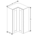 Fabuwood Allure Luna Natural Oak 24" W X 42" H X 12" D Square Corner Wall
