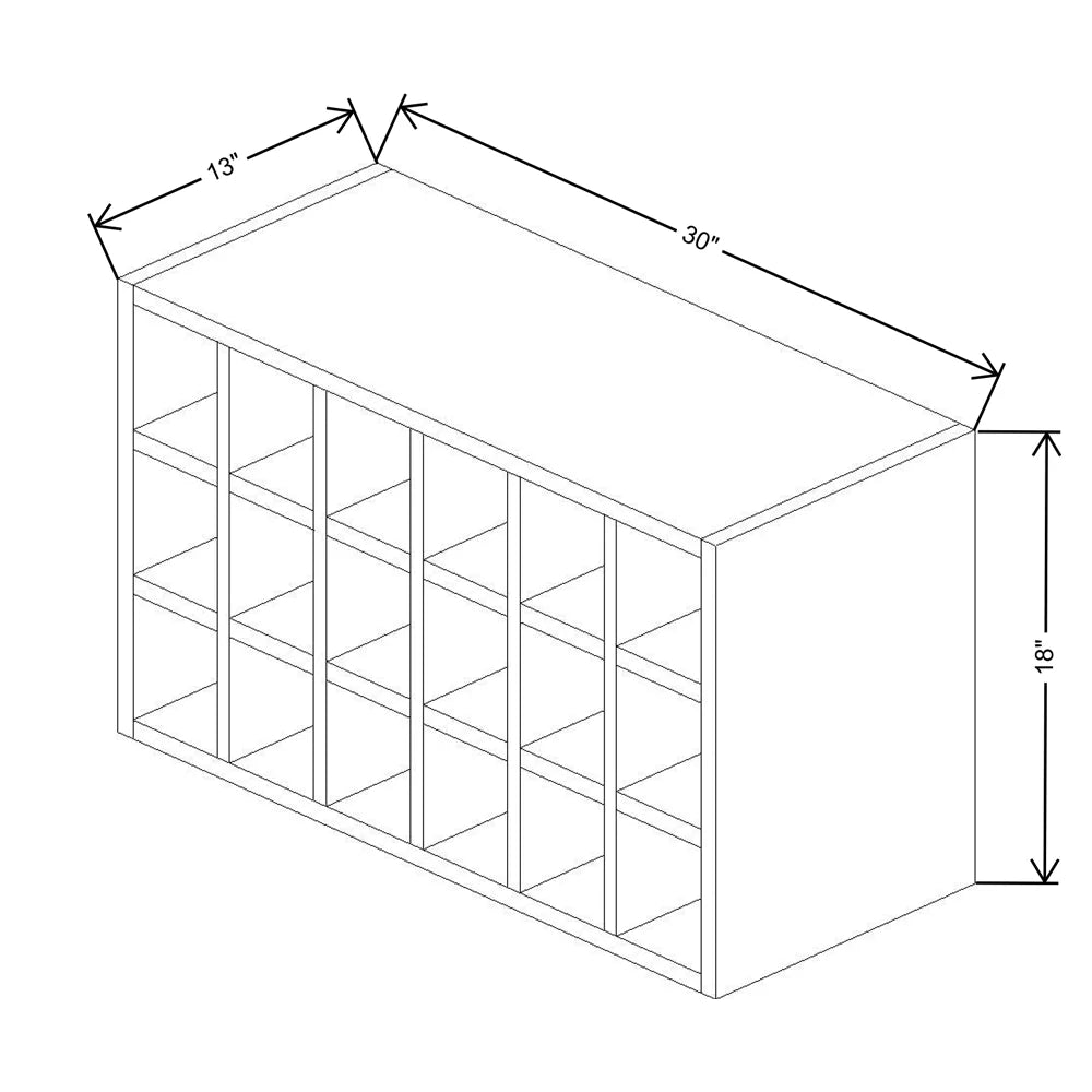 Fabuwood Ovela Catalina Woodline 1 30" W X 18" H X 13" D Wine Rack Cabinet