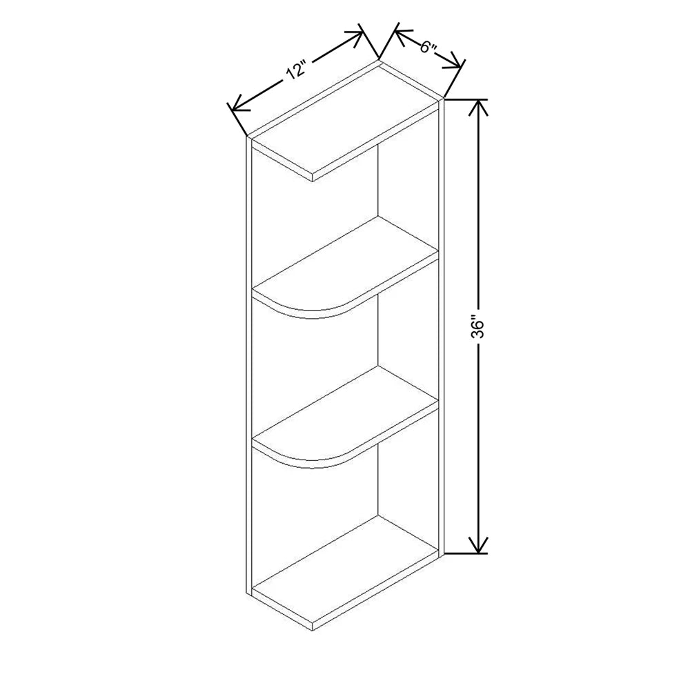 CNC Concord Sydney White 12" W X 36" H Knick Knack Wall Shelf