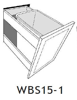 WBS15-1 - Assembled Perla Raised Panel - Accessory - WASTE BASKET 15"-1 INSERT (Order 1 RV358) - 11 1/4" X 17 1/2" X 21"