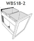 WBS18-2 - RTA Charlton Raised Panel - Accessory - WASTE BASKET 18"-2 INSERT (Order 2 RV358) - 14 1/4" X 17 1/2" X 21"