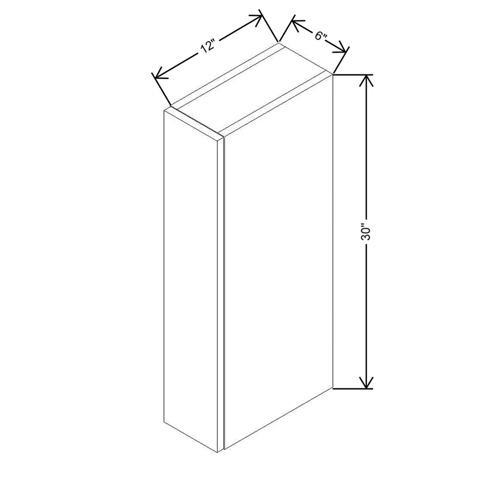 CNC Concord Elegant Smoky Grey 06" W X 30" H Wall Spice Cabinet