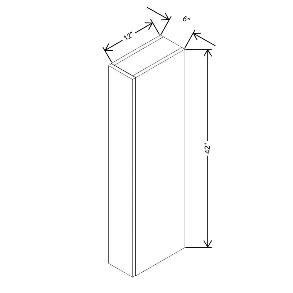 CNC Concord Elegant White 06" W X 42" H Wall Spice Cabinet