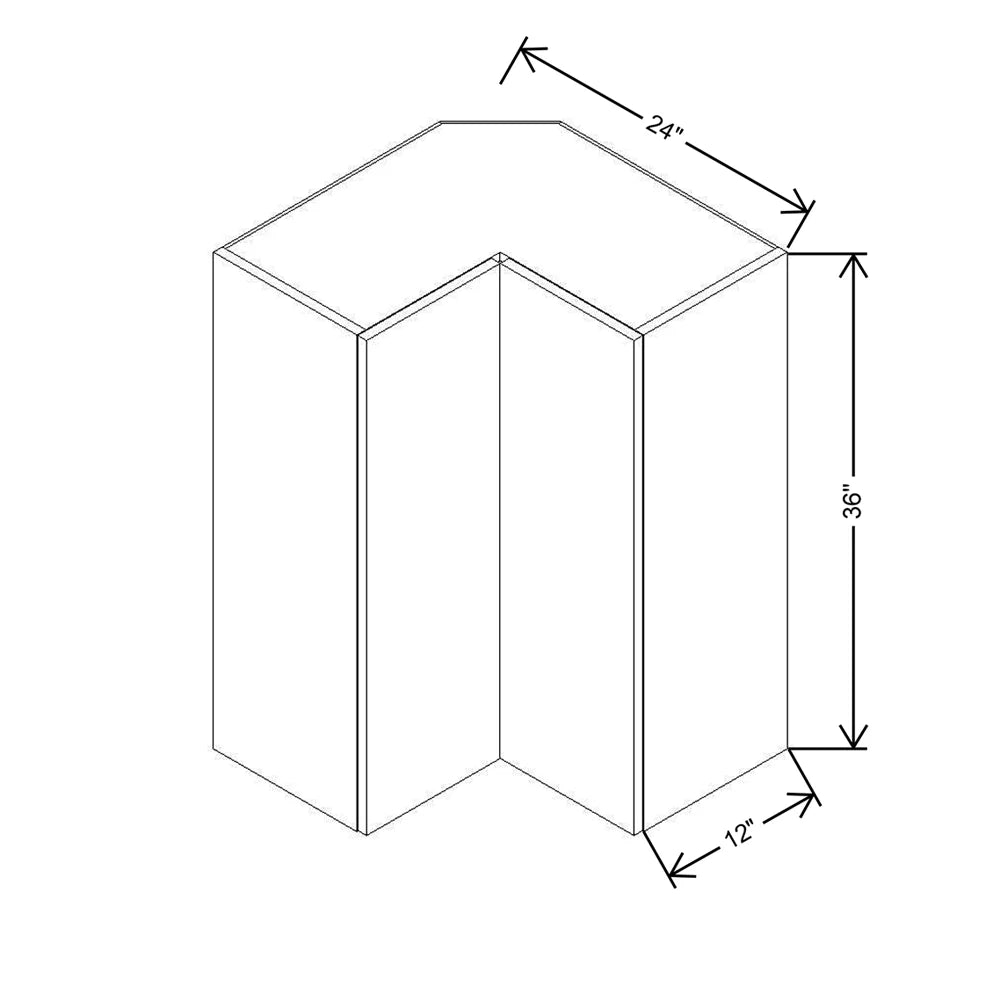CNC Classic Broadway Almond 24" W X 36" H Square Corner Wall Cabinet