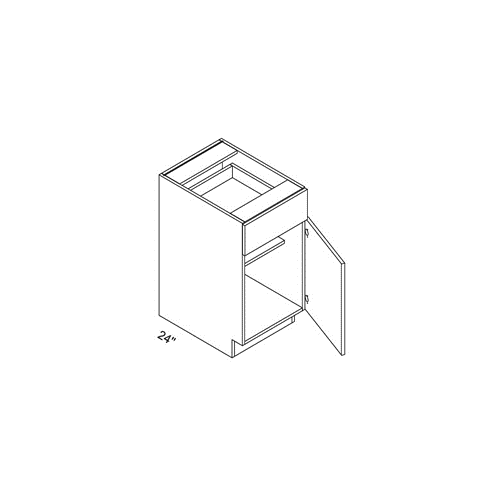 Eurocraft Gris Nube HG - Single Door Base Cabinet - 18"W X 34 1/2" H X 24"D