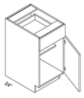 Eurocraft Matte Gray - Single Door Base Cabinet - 18"W X 34 1/2" H X 24"D
