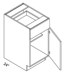 Eurocraft Gris Nube SM - Single Door Base Cabinet - 21"W X 34 1/2"H X 24"D