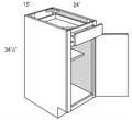 B15 - RTA Perla Raised Panel - Base Cabinet - Single Door/Drawer - 15"W x 34.5"H x 24"D